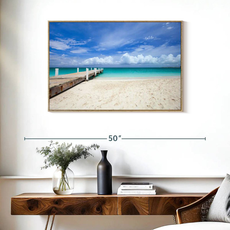 Île Providenciales Macfarlane, Cadre flottant en bois naturel, 37 po x 25 po
