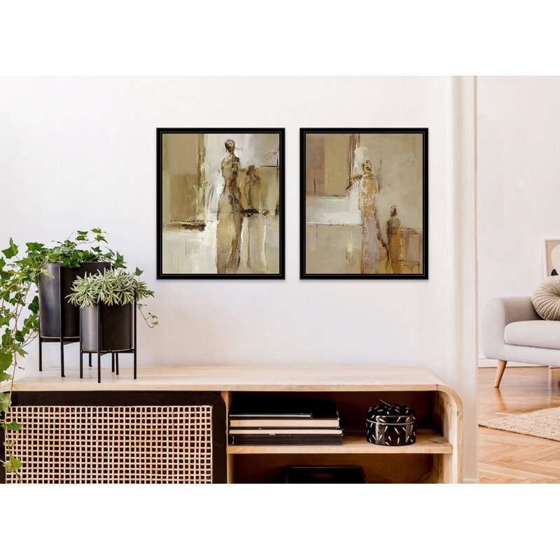 Reproduction d’art sur toile, "Together II-Floater frame", Noir