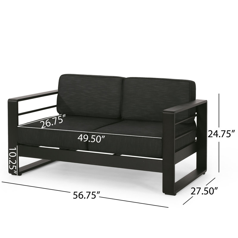 Outdoor Patio Loveseat, Dark Gray