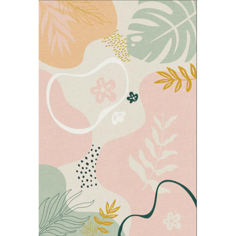 Tapis à motif botanique abstrait de style Ins