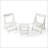 Foldable Small Table And Chair Set With 2 Chairs And Rectangular Table  White