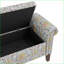 Repose-pieds avec rangement, polyester Bonsai traditionnel floral Conrad | Salon, chambre à coucher, vestibule | Brun foncé | Bois
