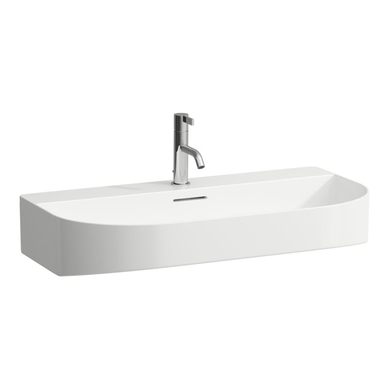 Sonar 31.5'' L Bathroom Sink, Single Hole Faucet, White