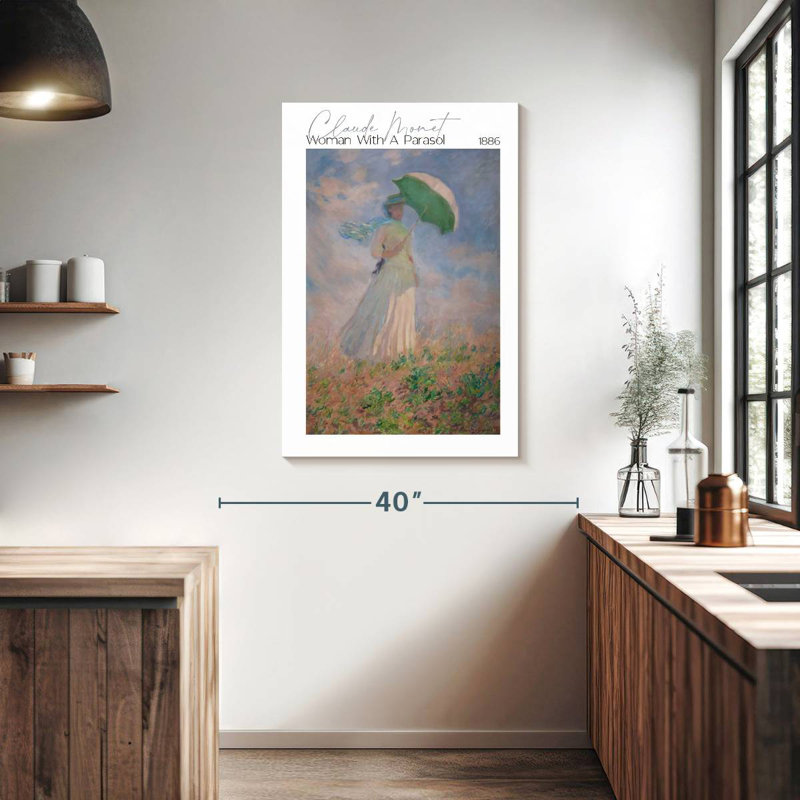 Femme avec un parasol, affiche de l'exposition Monet, H 39 po x l 26 po