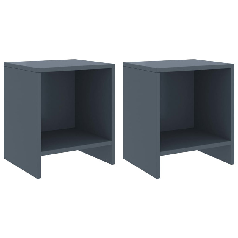 Ebern Bedside Cabinets 2 pcs 35x30x40 cm Solid Pinewood, Light Grey