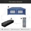 Tente escamotable avec 4 parois latérales 10 pi x 20 pi Outsunny