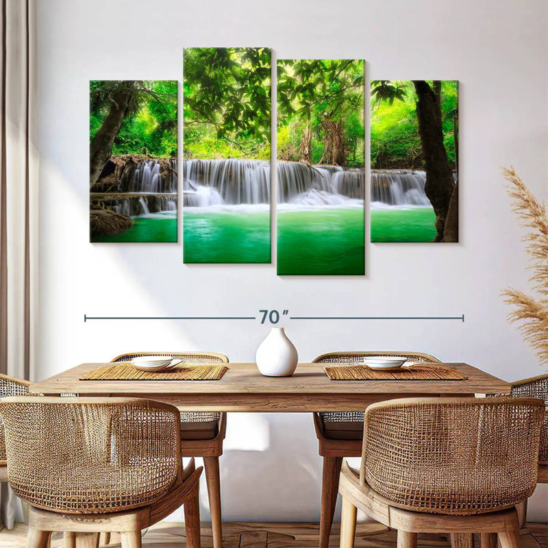 Kerrick Flowing Kanchanaburi Waterfall, 42" H x 68" W