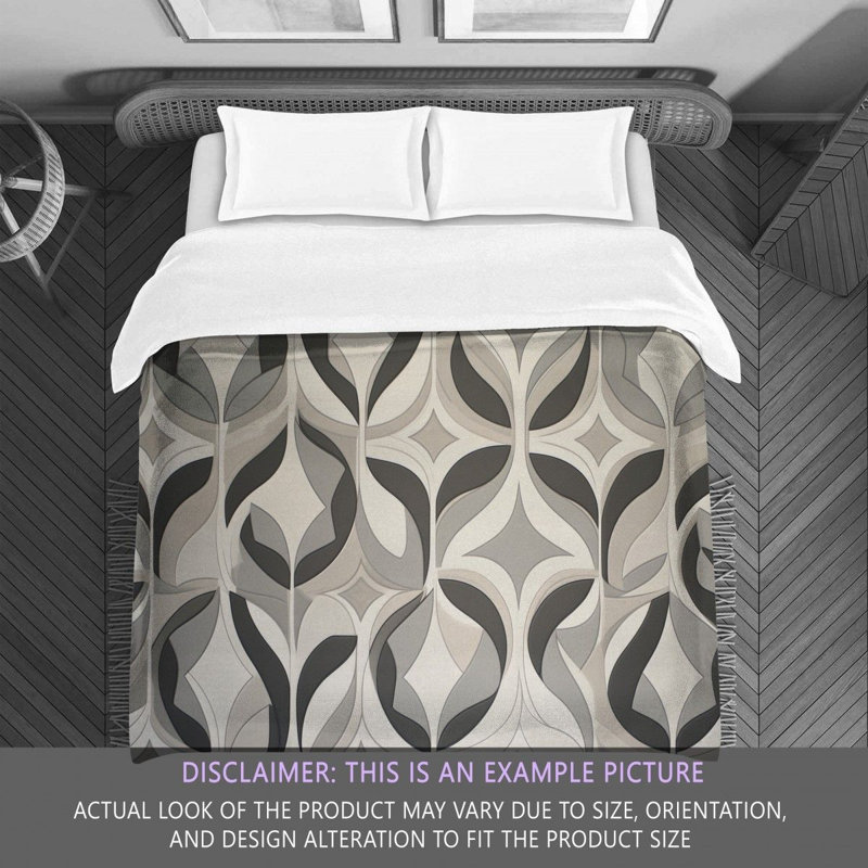 Funky Bedding, Twin Comforter, Gray/White Abstract