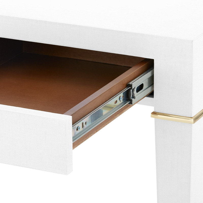 Claudette Writing Desk, White/Brass