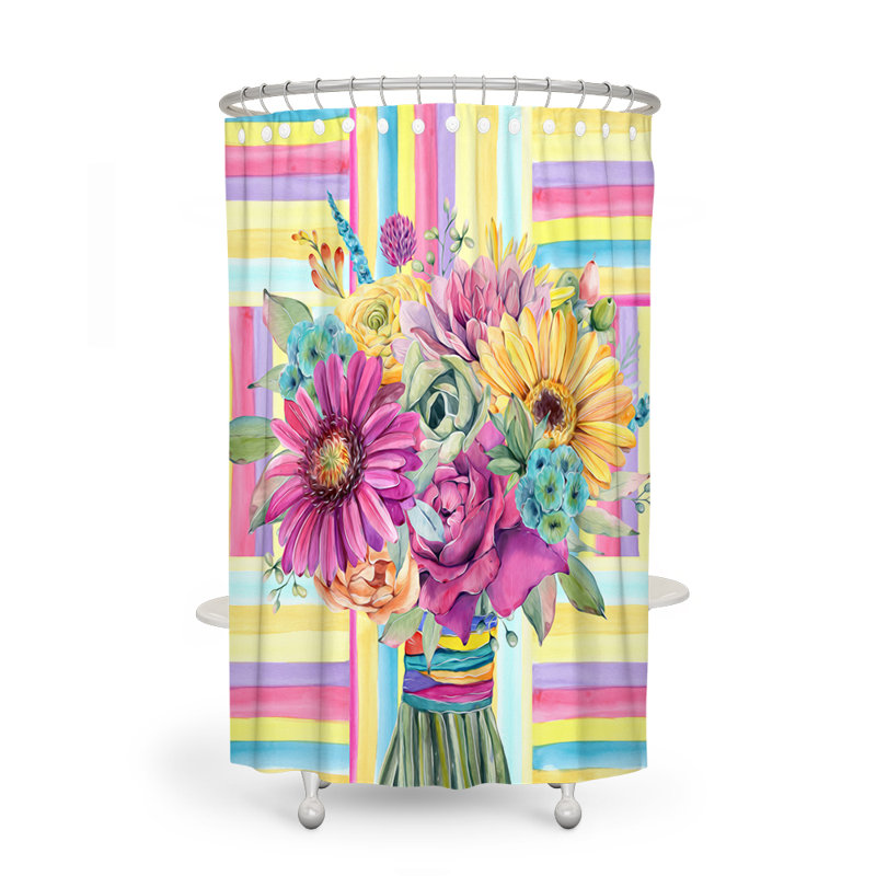 Rideau de douche simple Floral, H 83 po x l 70 po