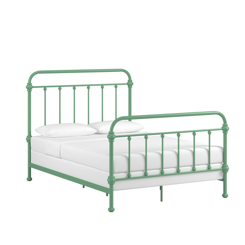 Eberhart Metal Open-Frame Bed, Full, Meadow Green