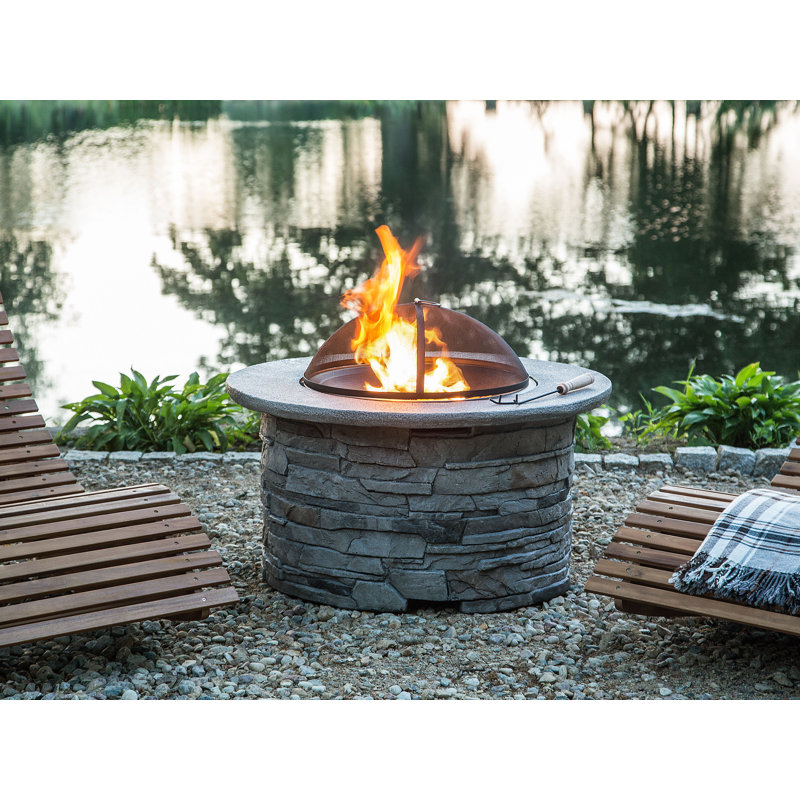 Round Concrete Wood Burning Smokeless Fire Pit
