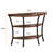 39.4" Console Table With Half Moon Wood Shelves, 3 Tier Modern Entryway Table With Curved Metal Frames, Narrow Sofa Couch Table For Hallway, Entrance, Living Room, Foyer, Rustic Brown