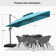 Faizon 11' Square Double Top Cantilever Tilting Umbrella with Base and 360°Rotation