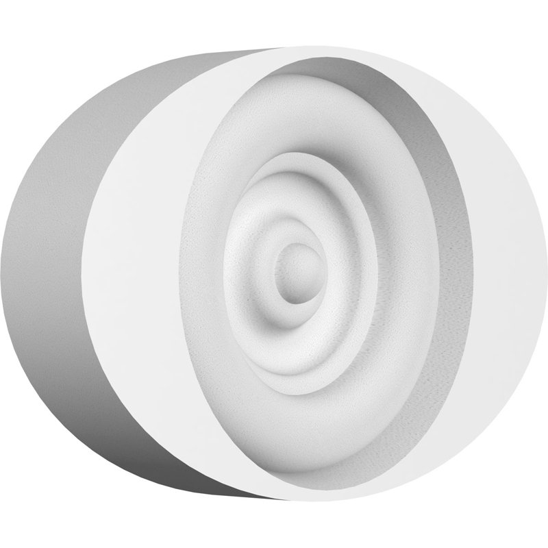 Standard Dalton Bullseye Rosette with Square Edge, 2"H x 3"W x 0.5"D