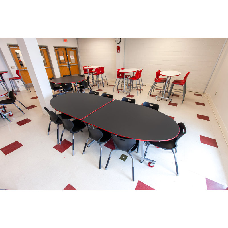 Table de social - Elliptique, 42' ' H x 60' ' L x 30' ' L, Noir