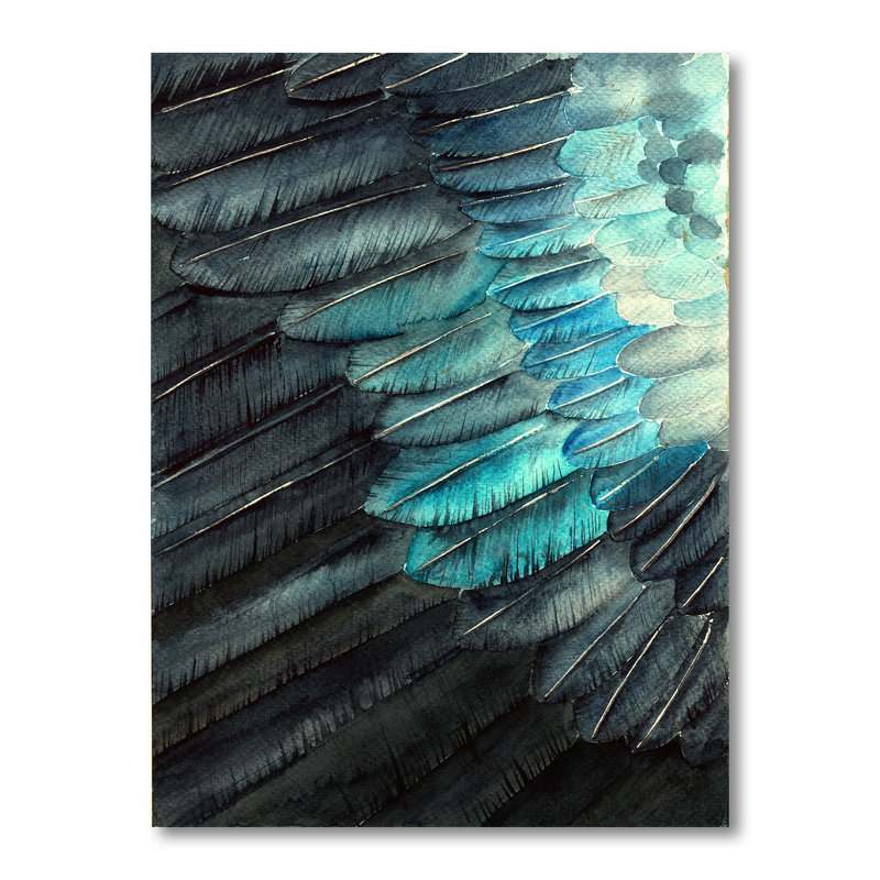 «Blue Fragment of a Bird Wing II», reproduction sur toile, H 32 po x l 24 po, Toile tendue