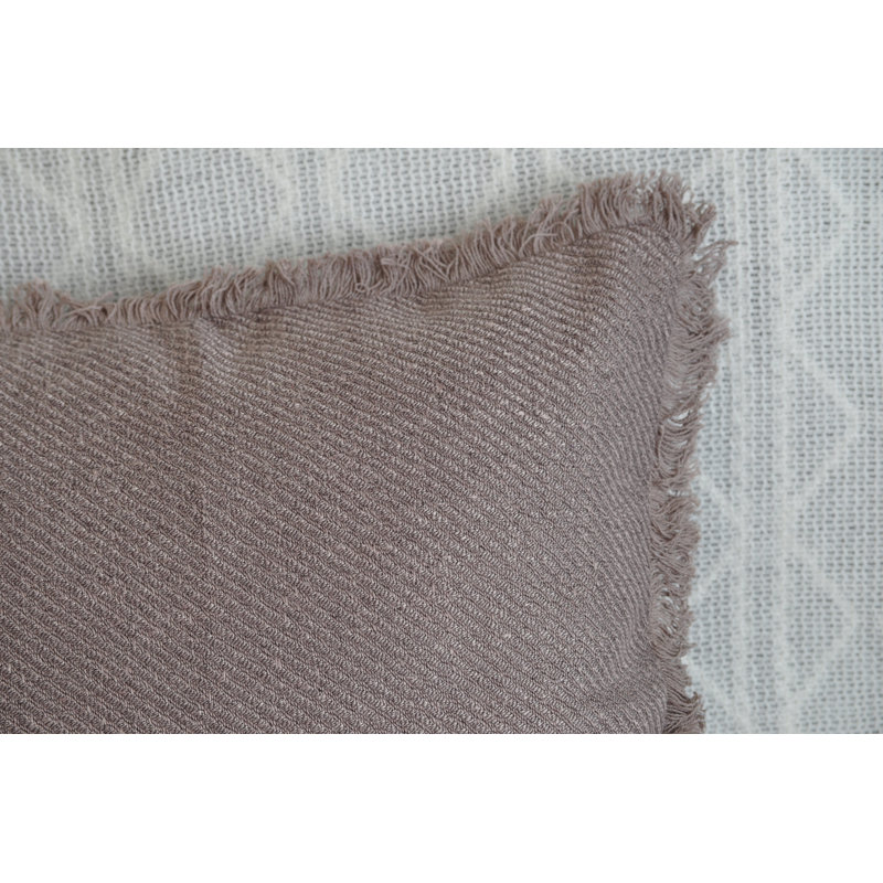  Polyester Lumbar Rectangular Pillow Cover, Taupe