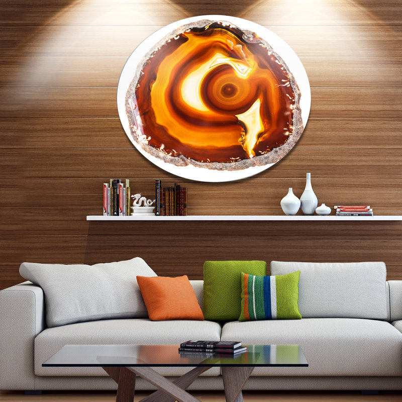 «Vibrant Agate Geode Slice», reproduction d'impression sur métal, H 36 po x l 36 po