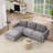 2-Piece 84" Upholstered L Shape Sectional Sofa-2126689610