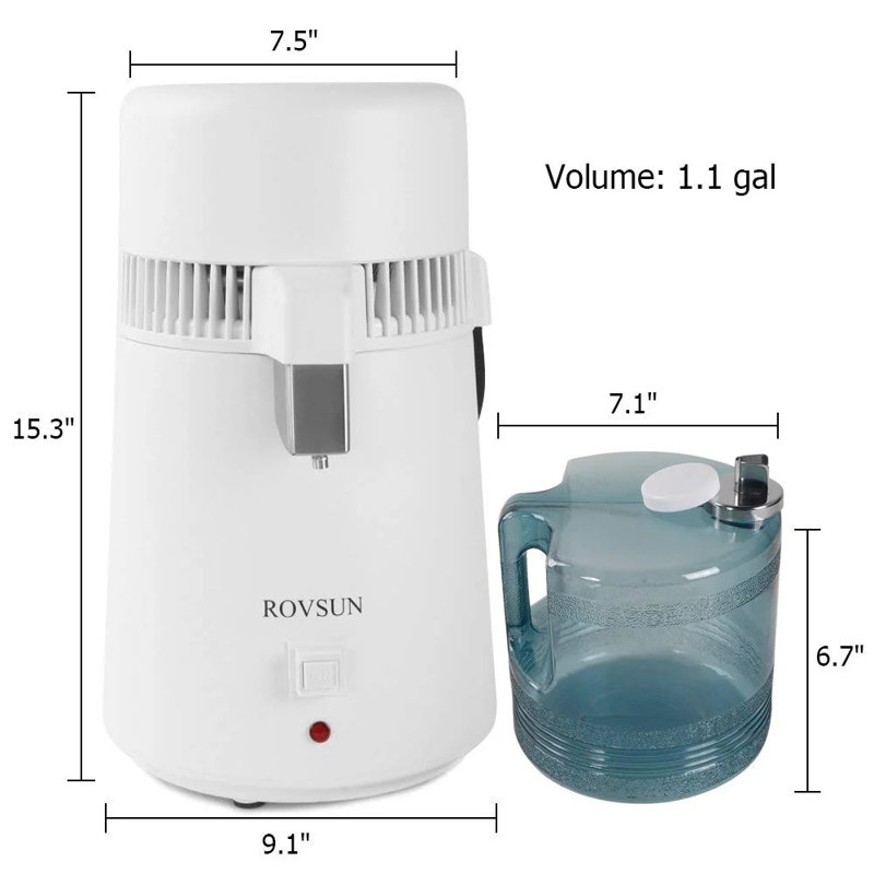 Comptoir distillateur 1,1 gallon 750W 110V blanc