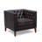33" Brown Antiqued Top Grain Leather Tufted Club Chair