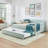 Upholstered Convertible Daybed with Tufted Button Backrest, 3-in-1 Versatile Sofa Bed with Pull-Out Trundle & Side Storage, Perfect for Compact Living-129747531-129747534