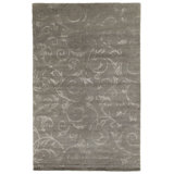 Super Tibetan Floral Area Rug in Gray