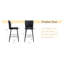 Ensemble de 2 tabourets de bar noirs modernes - Chaises à hauteur de comptoir en cuir synthétique avec pieds et repose-pieds en métal pour îlot de cuisine, salle à manger et bar personnel-1175338159-1175338158