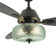42"W Cecile LED Indoor Ceiling Fan With Hand-Blown Seafoam Green Glass Shade With Remote Control