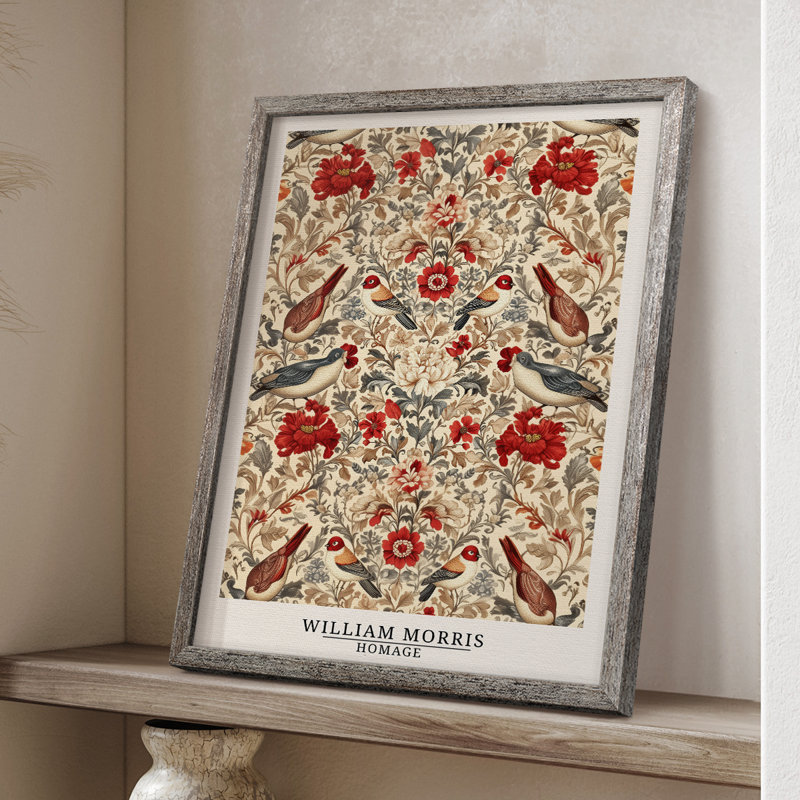 WM MORRIS Series CCXXXVI Framed Print - Solid Wood, 11" H x 9" W