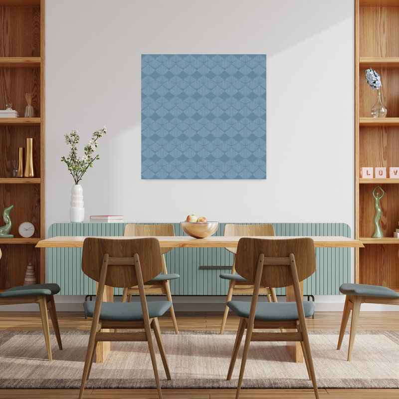 Art mural écailles bleues tissées, H 36 po x l 36 po