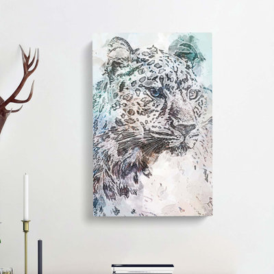The Portrait Of A Cheetah In Abstract - Wrapped Canvas Painting