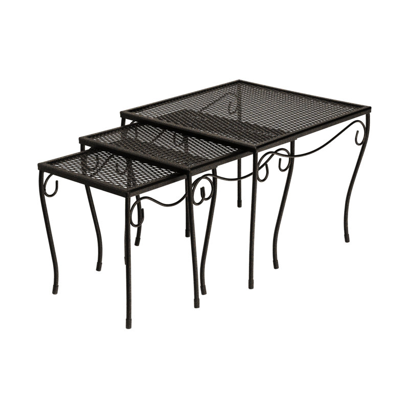 Occasional Square Metal Outdoor Side Table , in. W in. D, Chestnut Brown
