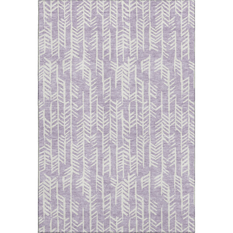 Premium Machine Washable Prisco Lavender Rug, Rectangle 10' x 14'