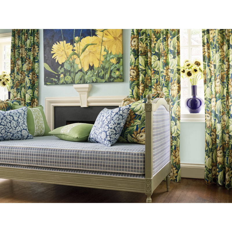 Folklore Linen Square Pillow Cover & Insert, Denim