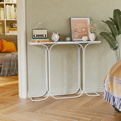 Console Table de canapé étroite avec pieds en métal stables Table d'entrée décorative derrière le canapé