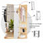 Miroir pleine grandeur rotatif à 360 ° avec support de rangement à crochets, miroir de plancher en bois massif pour économiser de l'espace dans la chambre à coucher, le salon et le vestiaire
