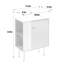 Meuble-lavabo à motif ondulé avec lavabo en céramique et rangement latéral-715047371