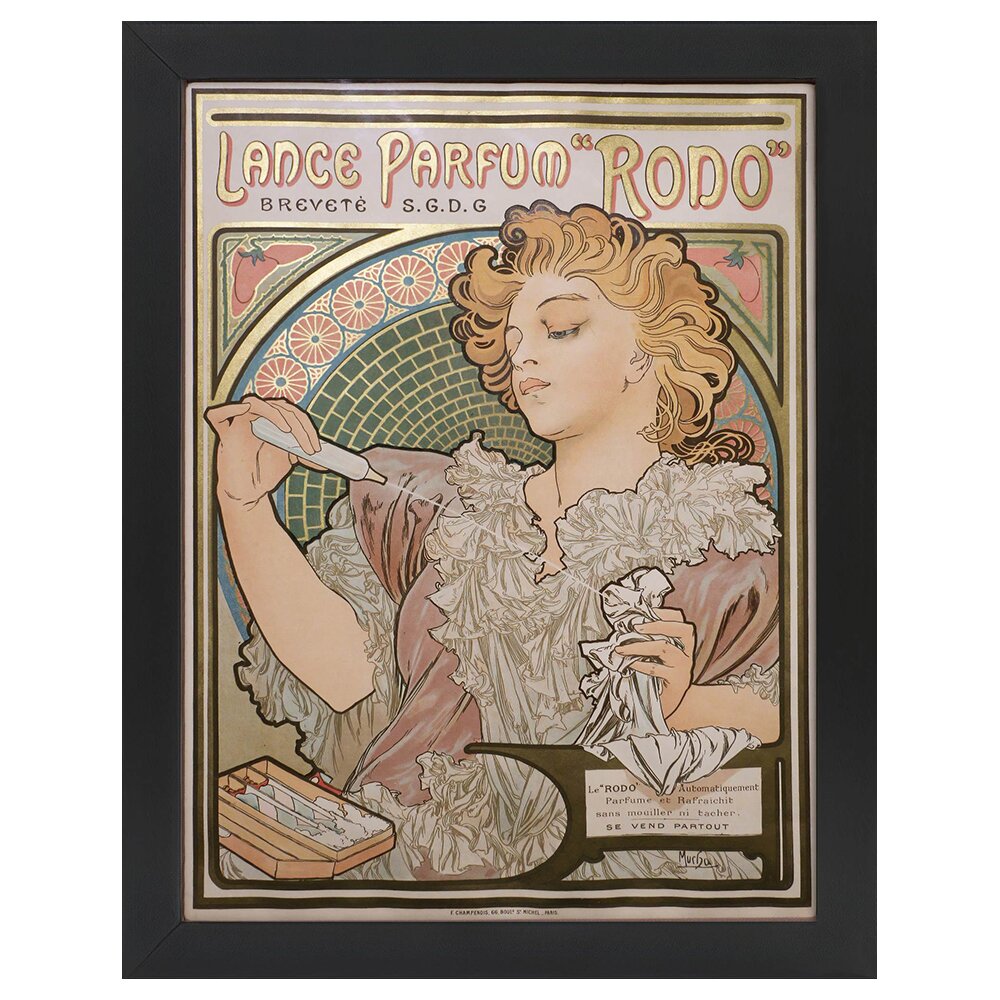 Vintage Werbeplakat Lance Parfum "Rodo", Alphonse Mucha - Dekorativer Kunstdruck, Wanddekoration