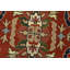 Tapis oriental rouge en laine noué à la main 8 pi 11 po x 11 pi Serapi Serapi