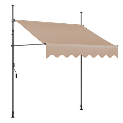 Dakota Fields 250cm W x 120cm D Polyester Cover Retractable Patio Awning