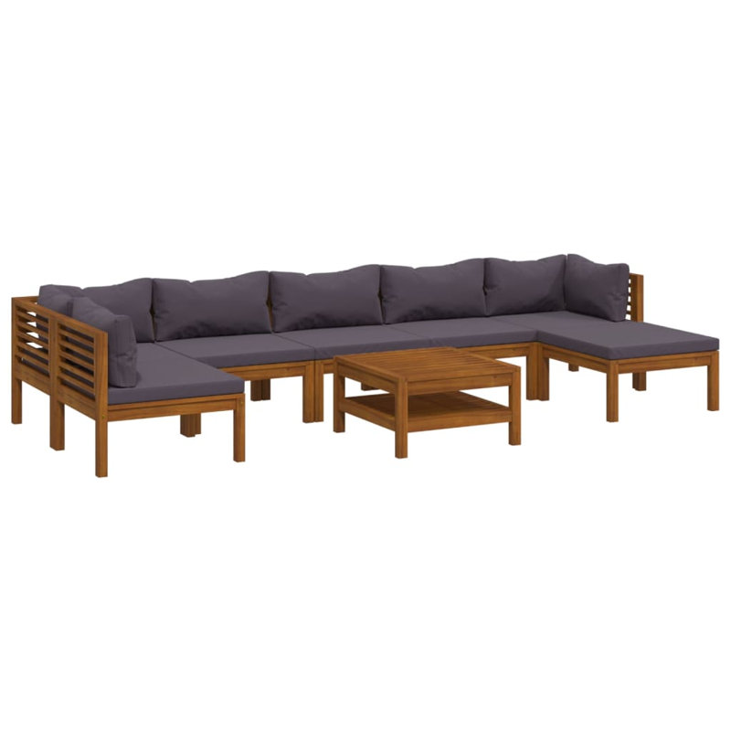 Spase 8 Piece Lounge Sectional Seating Group, Dark Gray