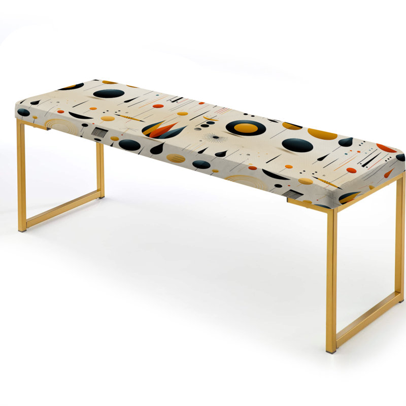 Mcm Graphic Artistry - Banc rembourré doré Mid-Century