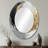 Gold Glam Arcs Shapes Fusion II - Gold Modern Oval Wall Mirror-1889887783