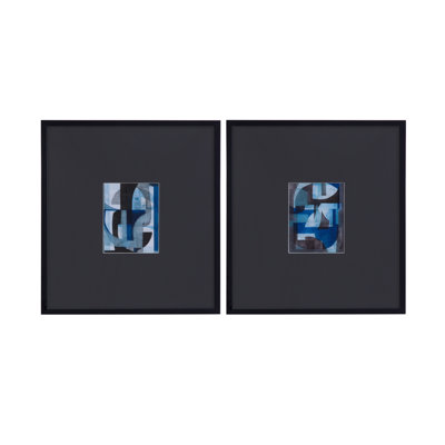 Leo Framed Prints Set of 2 – Matte Black Frame with Oversized Mat