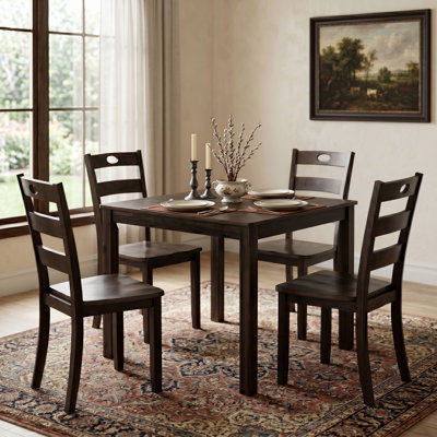4-Person Solid Wood Dining Set