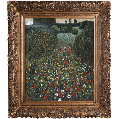 «Field of Poppies» par Gustav Klimt - Peinture sur toile encadrée