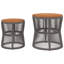 Tables d'appoint de patio 2 pièces avec plateau en bois Bay Isle Home ™-779169915