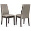 Chaise rembourrée taupe et espresso